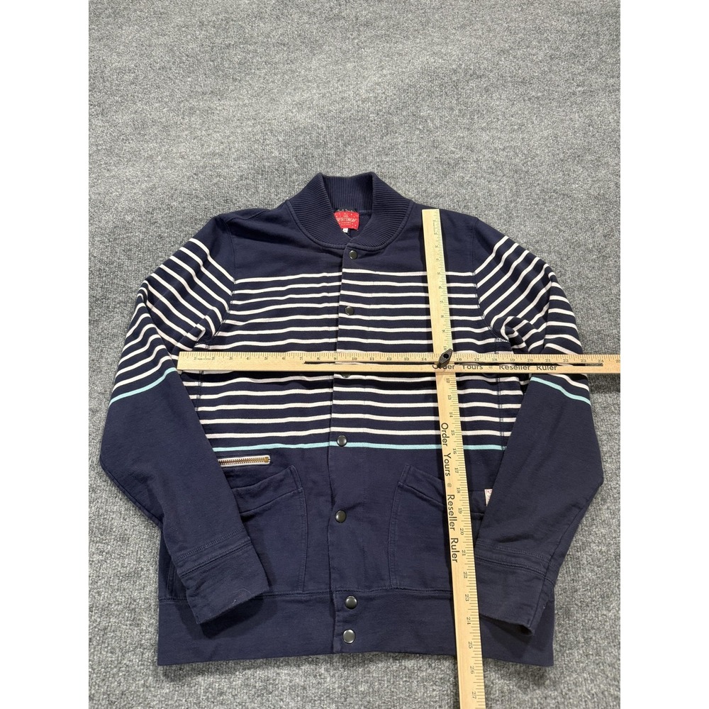 Paul Smith Sweater Mens Large Blue Striped Snap Cardigan Pockets Cotton - Picture 6 of 12